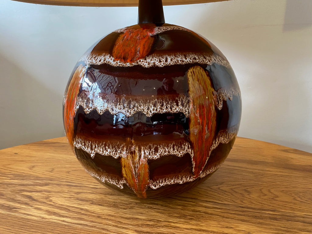 MCM Drip Glaze Table Lamp by Maurice Chalvignac- Cook Street Vintage