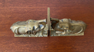 Top View of Brass Elephant Bookends - Cook Street Vintage