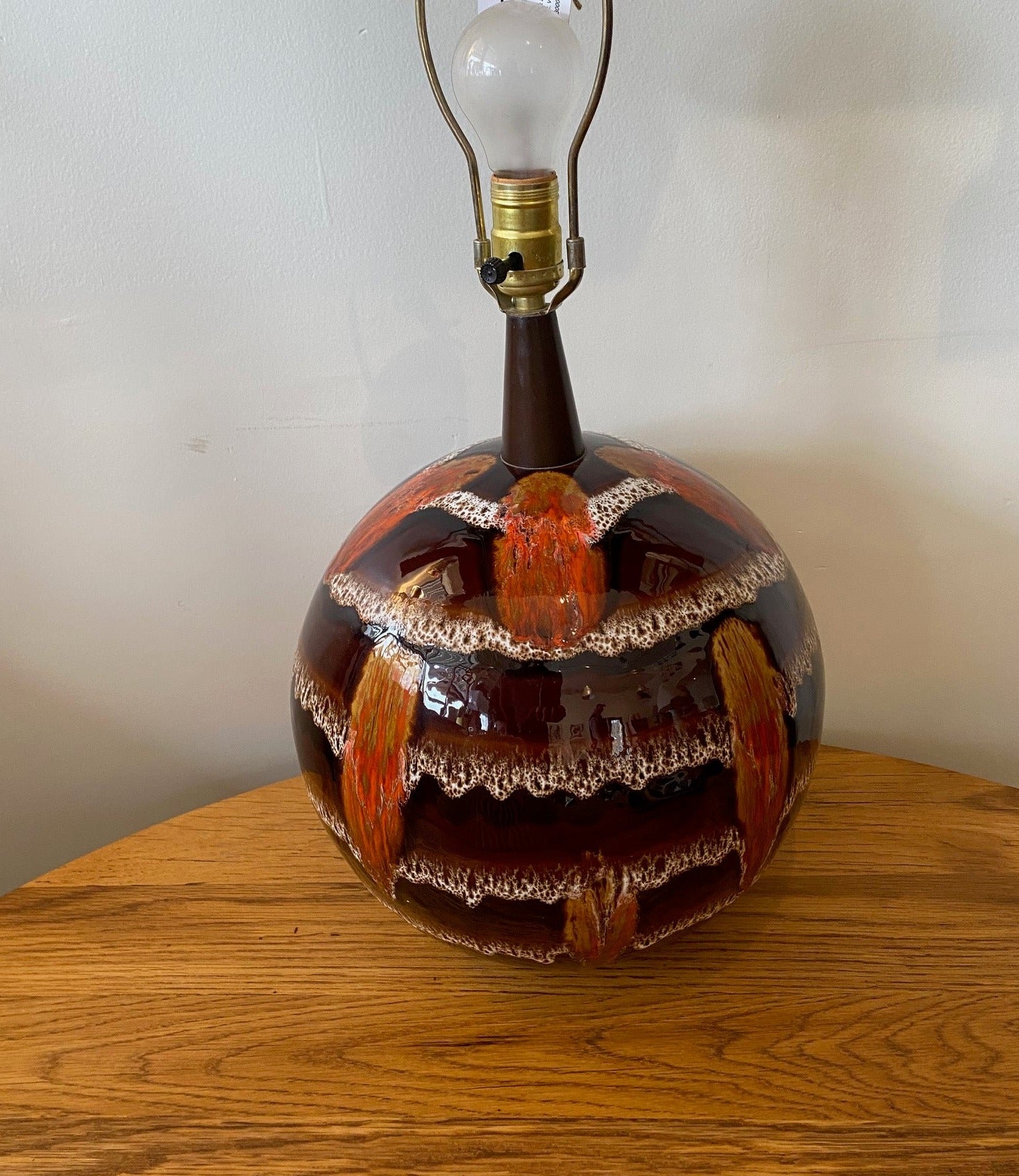MCM Drip Glaze Table Lamp by Maurice Chalvignac- Cook Street Vintage