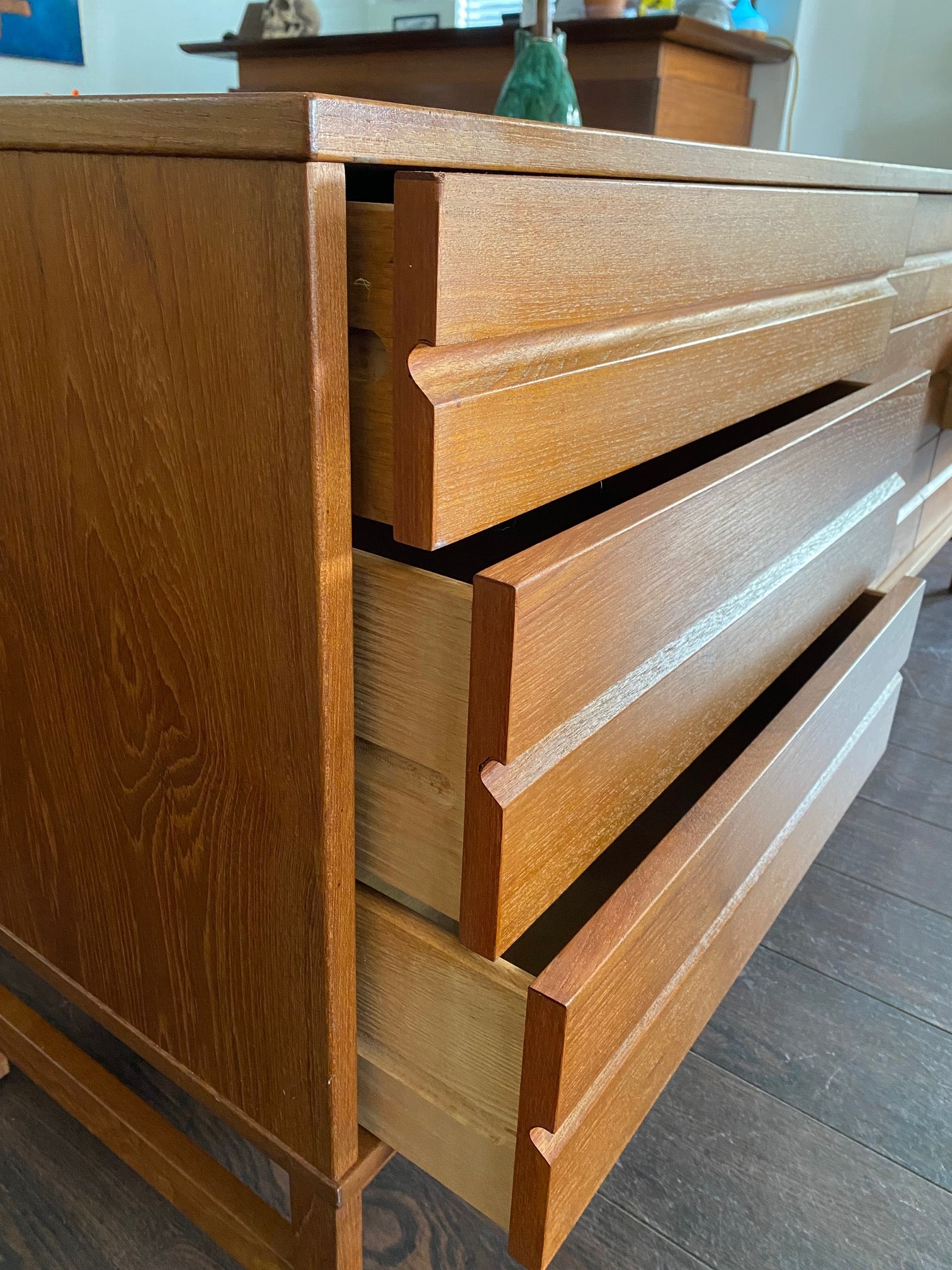 MCM 9 Drawer teak dresser credenza - Cook Street Vintage