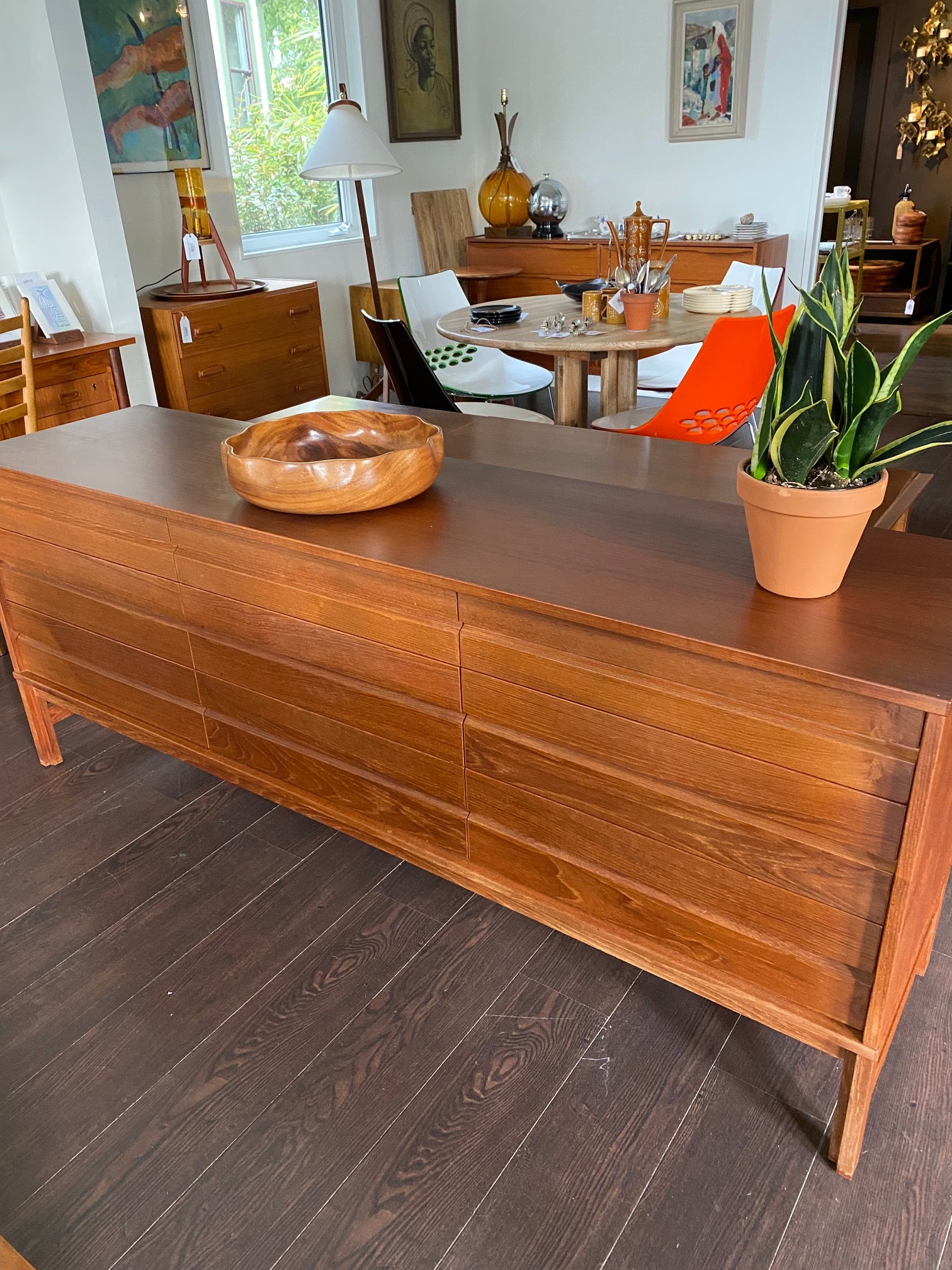 MCM 9 Drawer teak dresser credenza - Cook Street Vintage