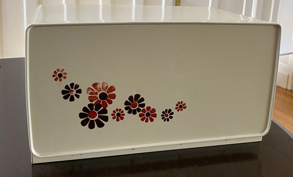 Flower Power Vintage Metal Bread Box - Cook Street Vintage
