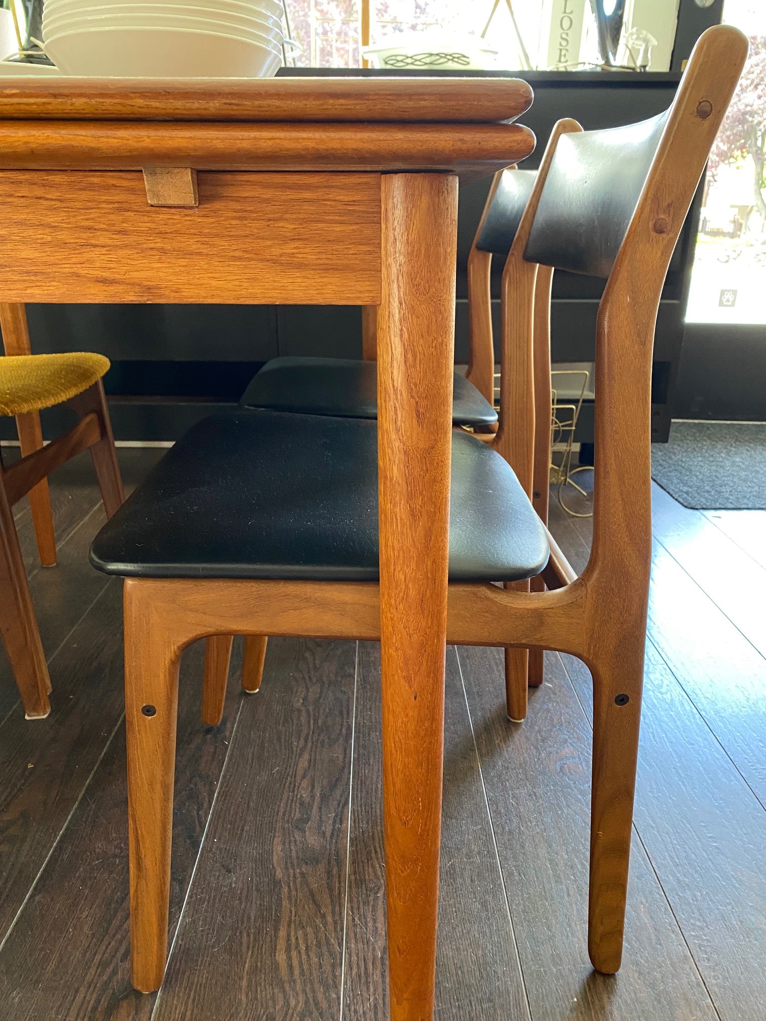 Leg of Danish MCM Teak Dining Table- Cook Street Vintage