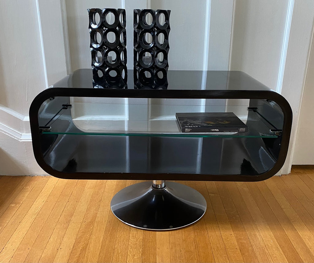 Retro Black Lacquer Modern Coffee Table- Cook Street Vintage