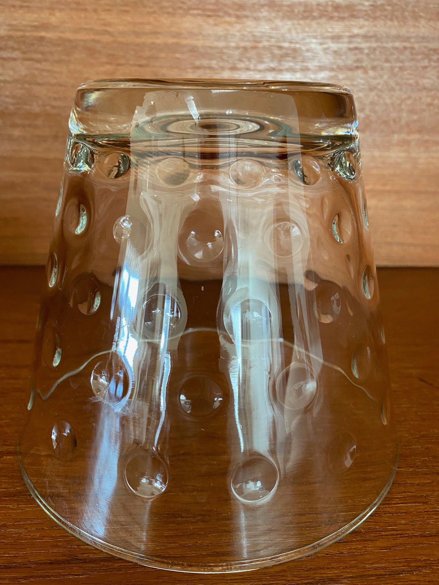 Clear glass dimpled bowl- Cook Street Vintage