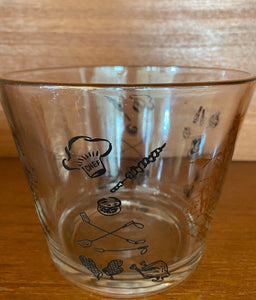 Vintage glass bowl with BBQ motif- Cook Street Vintage