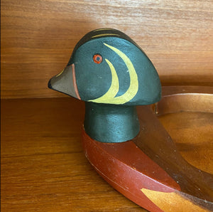 close up of head of decoy duck keepsake dish- Cook Street Vintage
