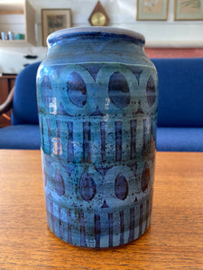Blue Mid-century Rodmell Lidded Ceramic Jar- Cook Street Vintage