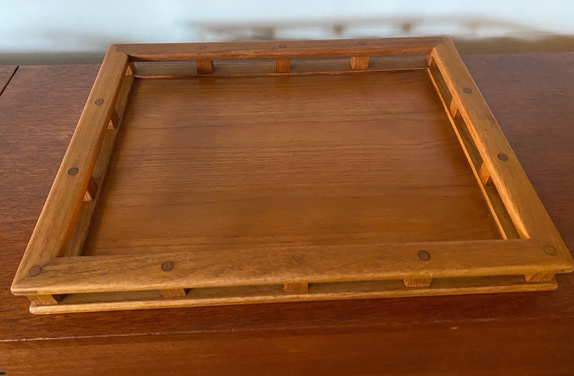 Dansk International Designs vintage teak railed captains tray- Cook Street Vintage