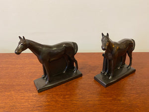 Vintage bronze horse bookends- Cook Street Vintage