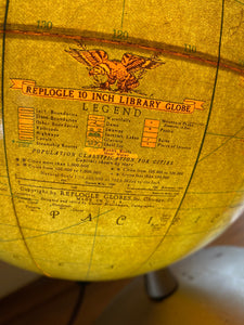 1950s Replogle 10" Library Globe Table Lamp- Cook Street Vintage