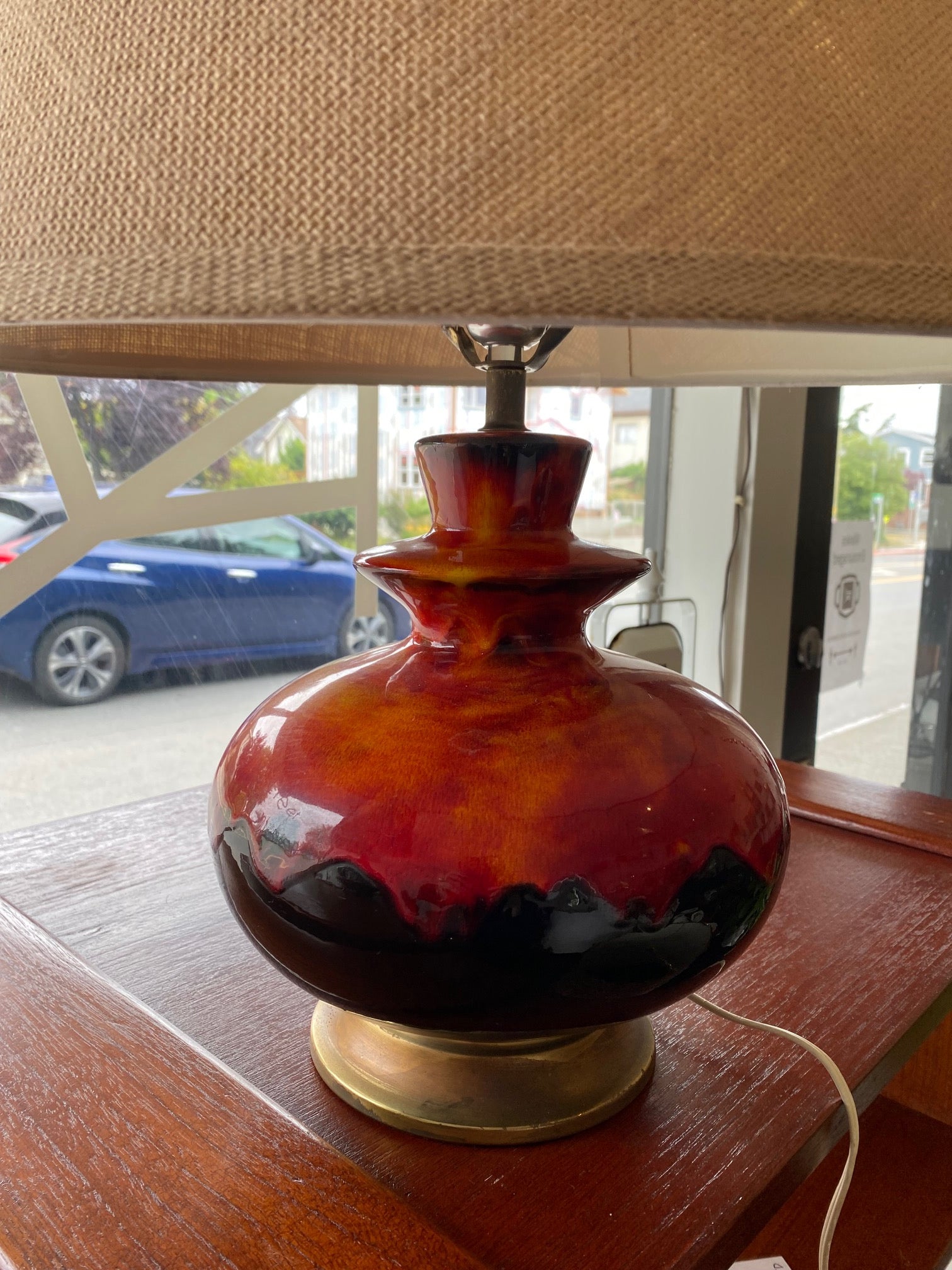 MCM Squatty Lava Drip Glaze Table Lamp- Cook Street Vintage