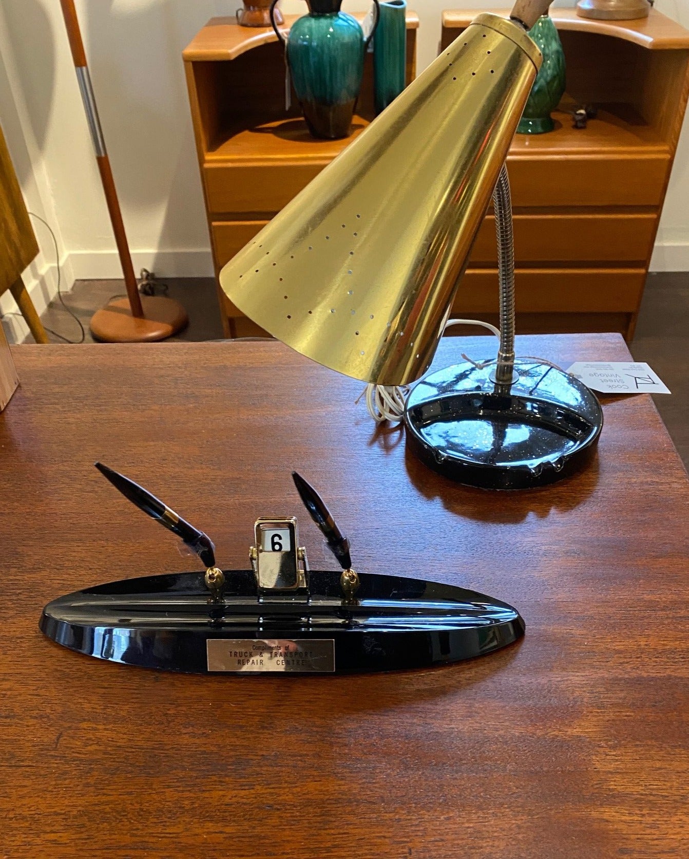 Vintage executive pen set with calendar- Cook Street Vintage