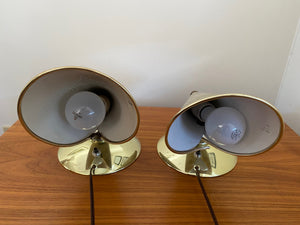 Vintage wall sconces with brass base- Cook Street Vintage