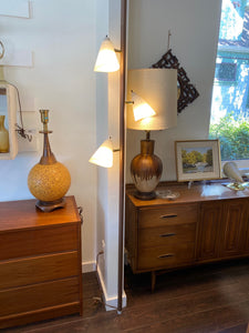 Vintage Tension Mount Pole Lamp with Three Fixtures- Cook Street Vintage