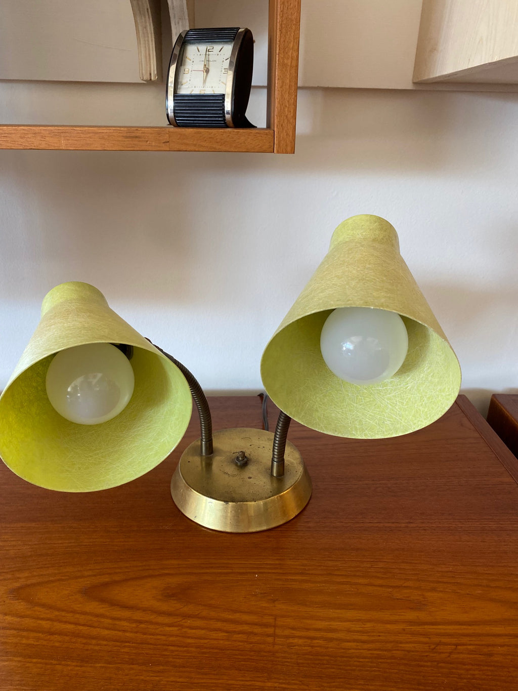 Vintage Double Goose Neck Desk Lamp- Cook Street Vintage