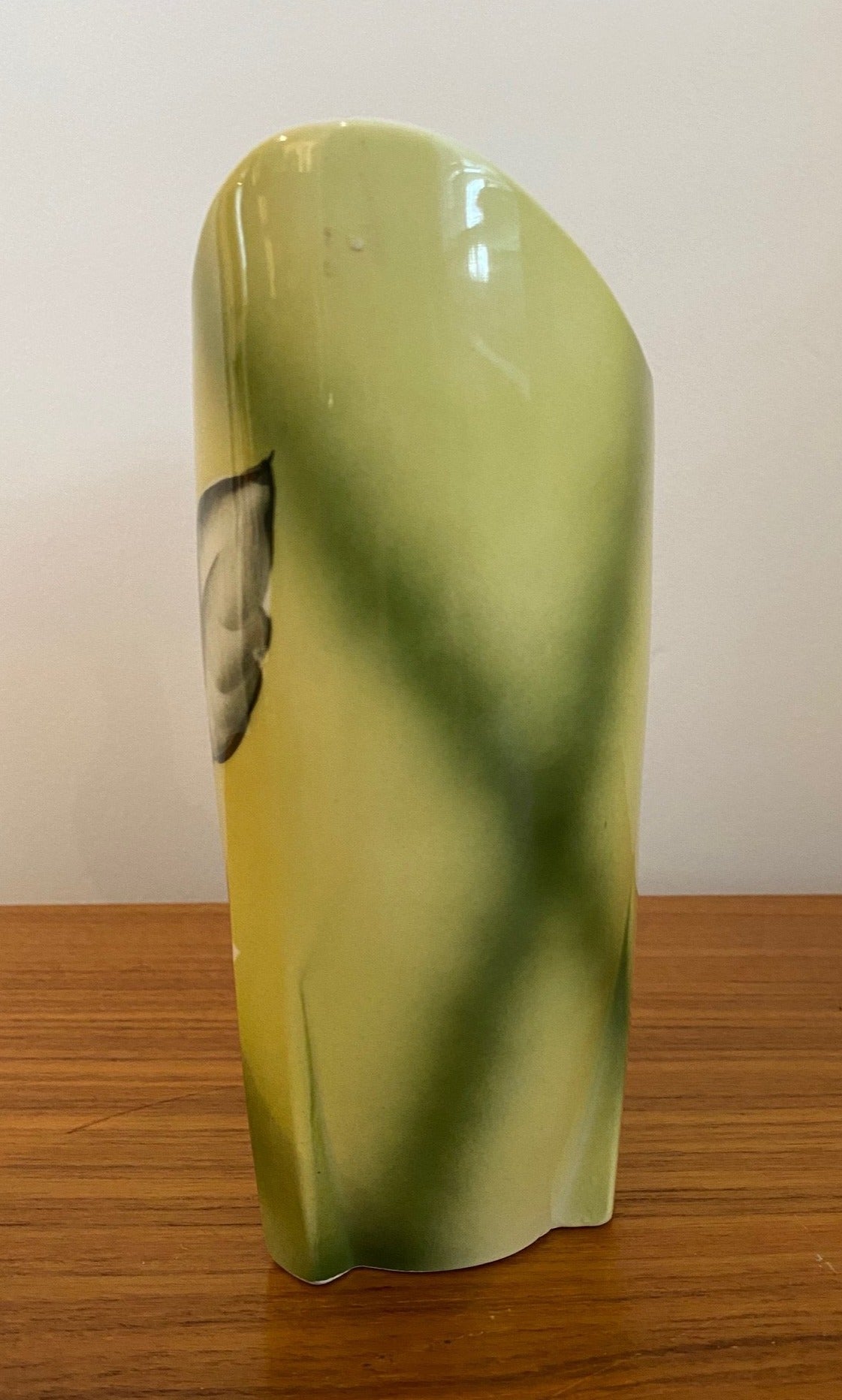 Chartreuse Green Art Glass Vase Made in Japan - Cook Street Vintage