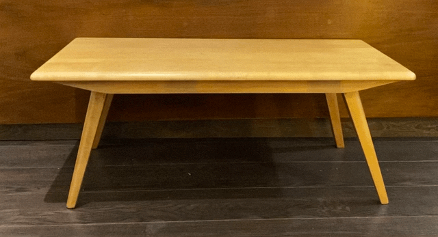 Gorgeous MCM maple coffee table with midcentury vibe. Solid tapered legs and top. Made in Canada - Cook Street Vintage