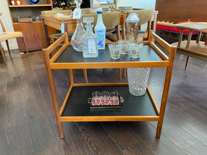 Dyrlund Teak Bar Side Bar with Black Formica- Cook Street Vintage