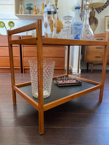 Dyrlund Teak Bar Side Bar with Black Formica- Cook Street Vintage