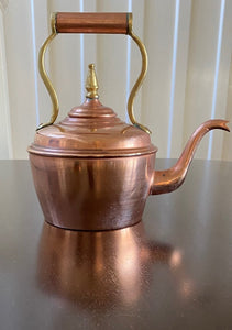 Vintage copper and brass kitchen kettle- Cook Street Vintage