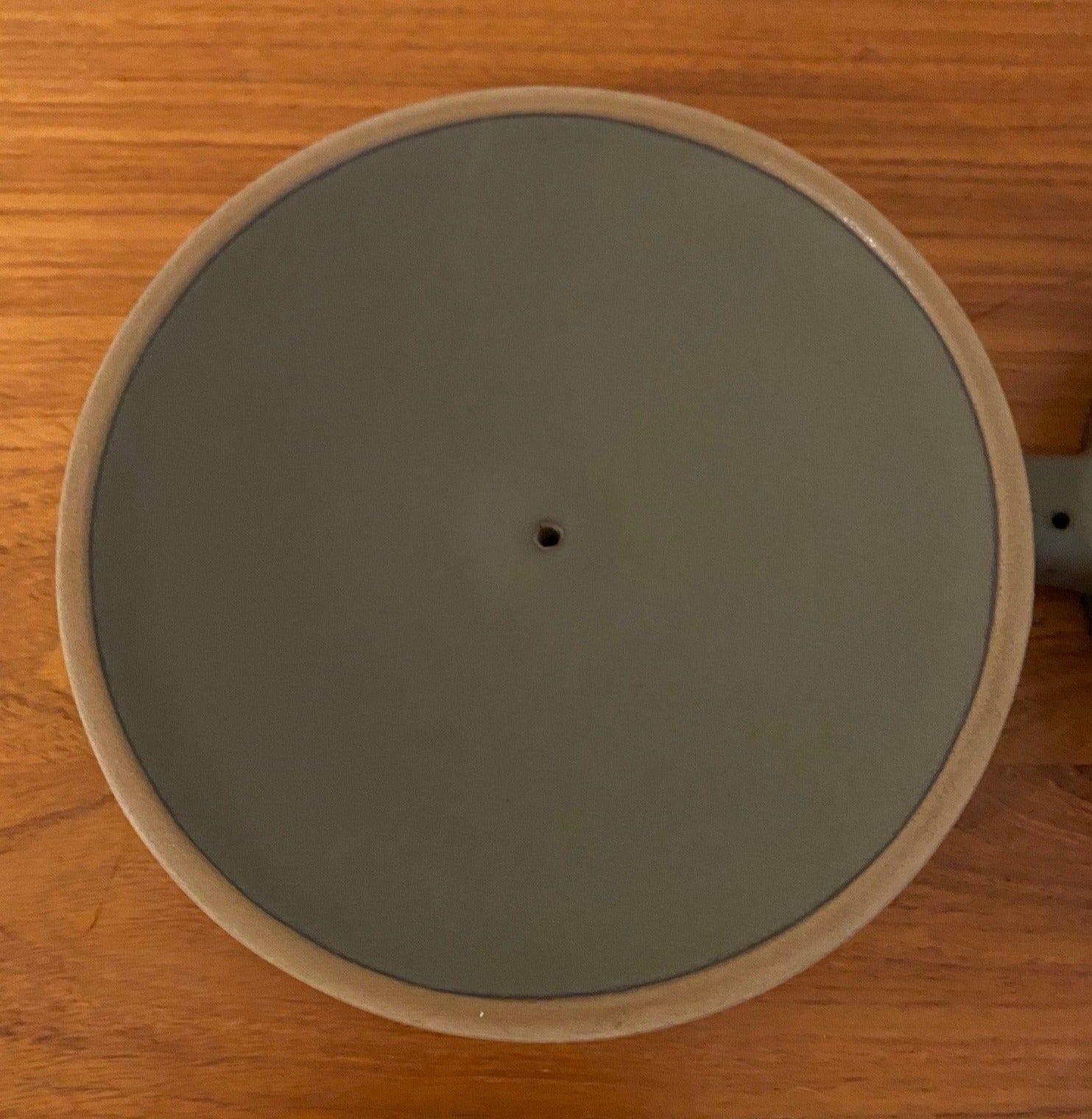 Denby 'Camelot' dark green chevron design sauce pan. Marked Denby England 2 Pt. No marks or chips - Cook Street Vintage