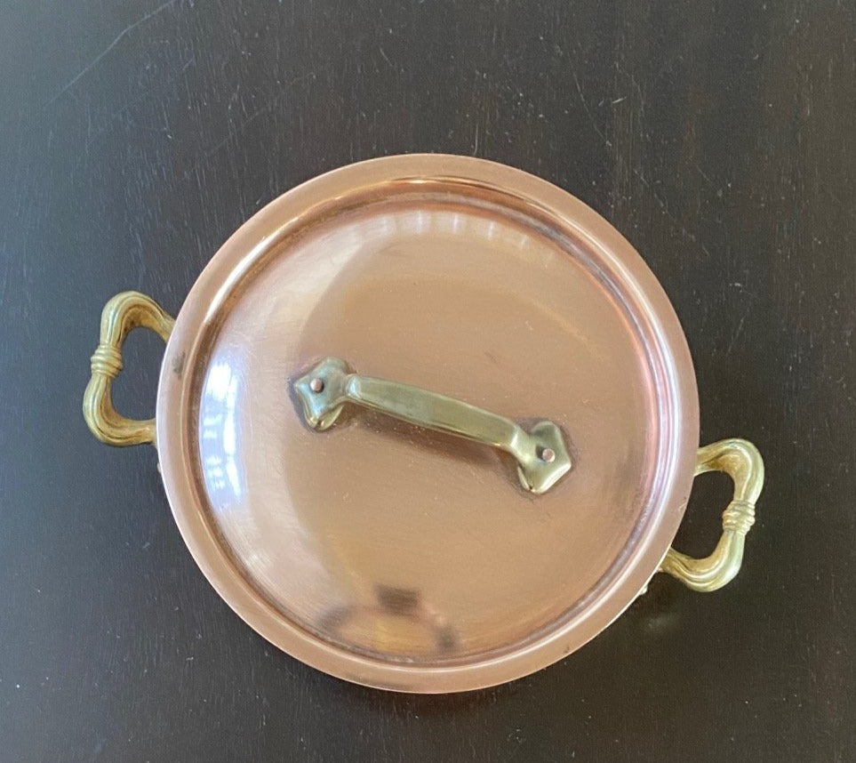 Two Handled Copper Bongousta Sauce Pan with Lid - Cook Street Vintage