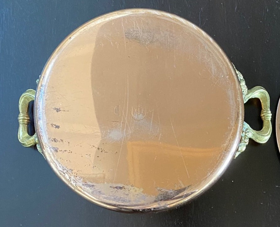 Two Handled Copper Sauce Pan with Lid - Cook Street Vintage
