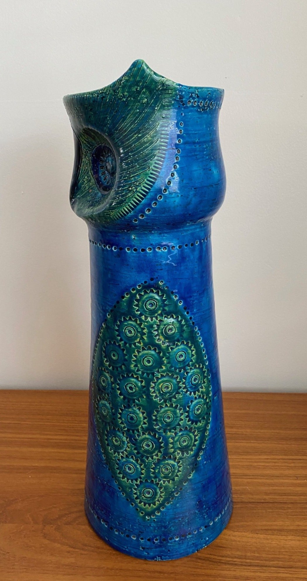 Glazed Bitossi "Gufo" Owl Ceramic Candle Holder Sculpture- Cook Street Vintage