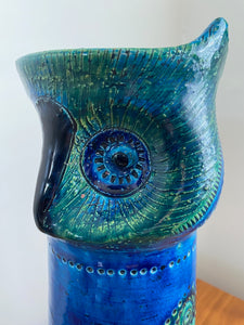 Glazed Bitossi "Gufo" Owl Ceramic Candle Holder Sculpture- Cook Street Vintage