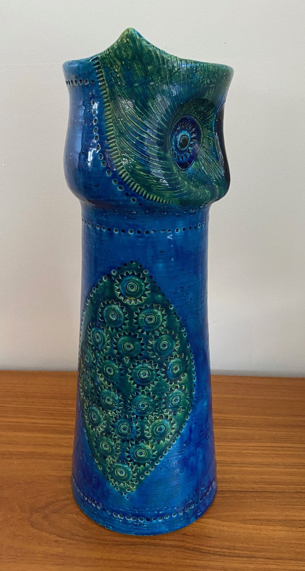 Glazed Bitossi "Gufo" Owl Ceramic Candle Holder Sculpture- Cook Street Vintage