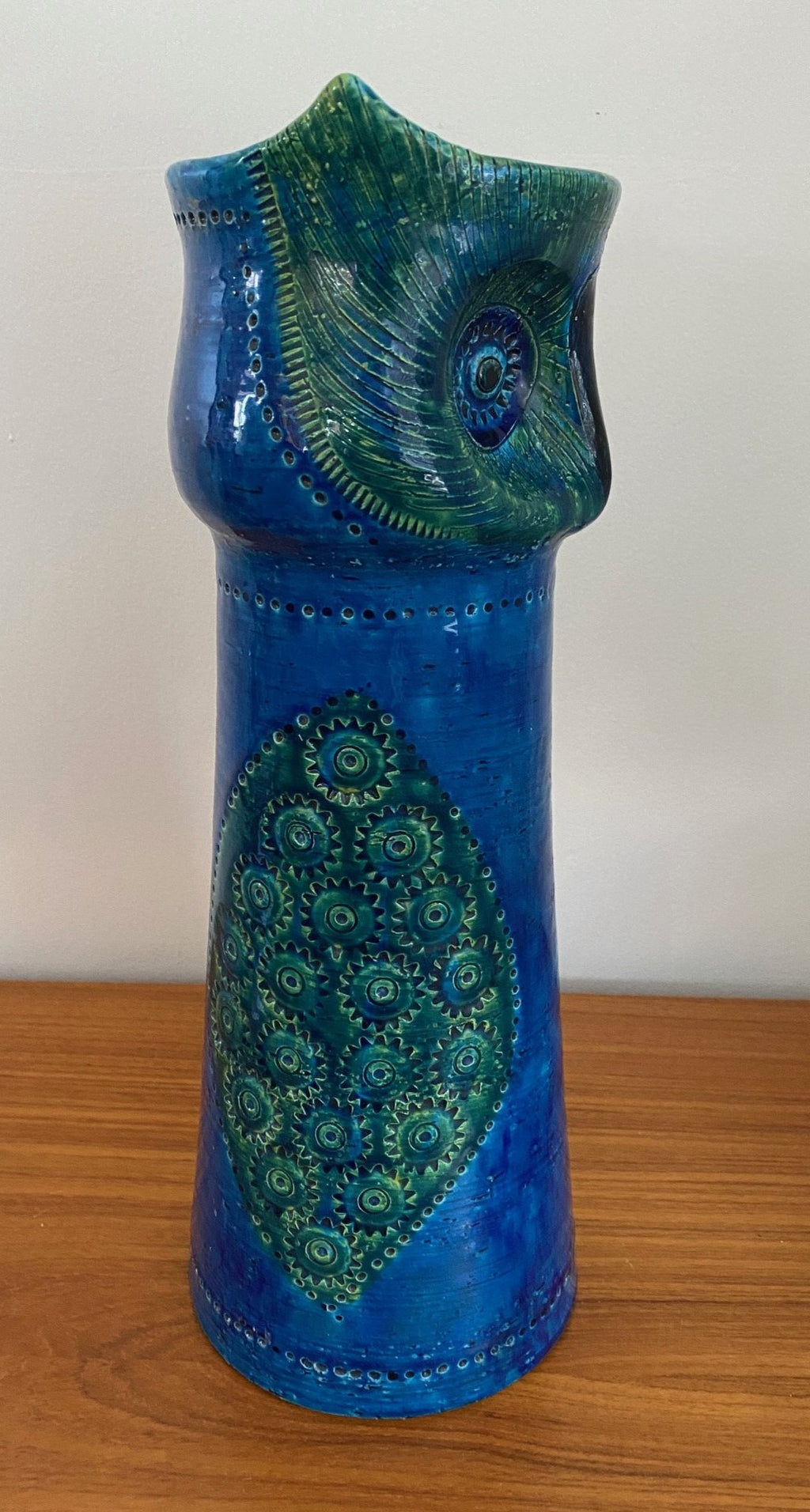 Glazed Bitossi "Gufo" Owl Ceramic Candle Holder Sculpture- Cook Street Vintage