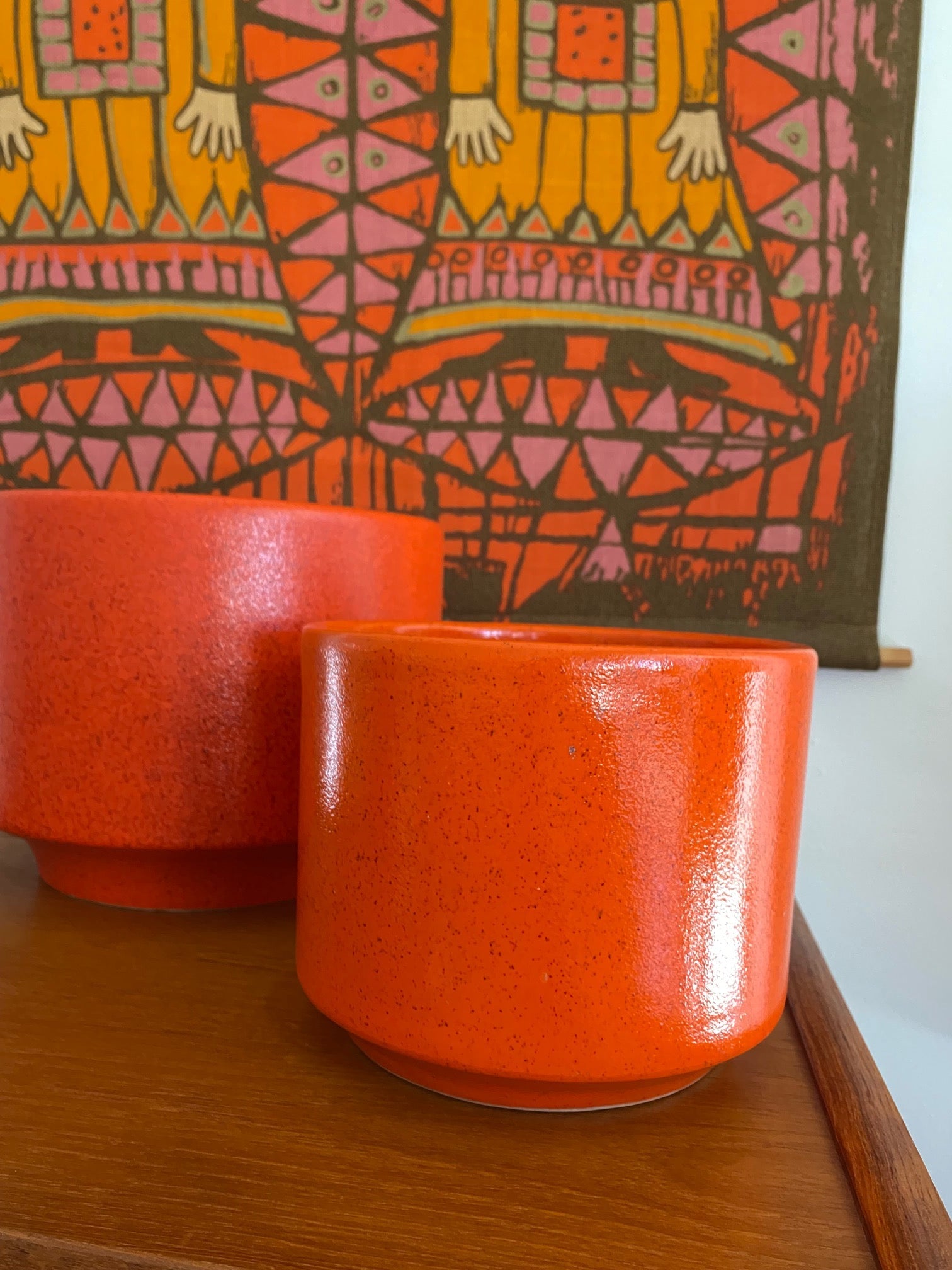 C-6 with Orange Gainey Ceramics LaVerne California Planter C-10- Cook Street Vintage