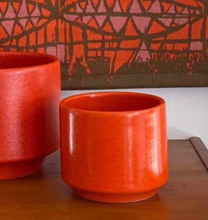 Orange Gainey Ceramics LaVerne California Planters C-6 and  C-10- Cook Street Vintage