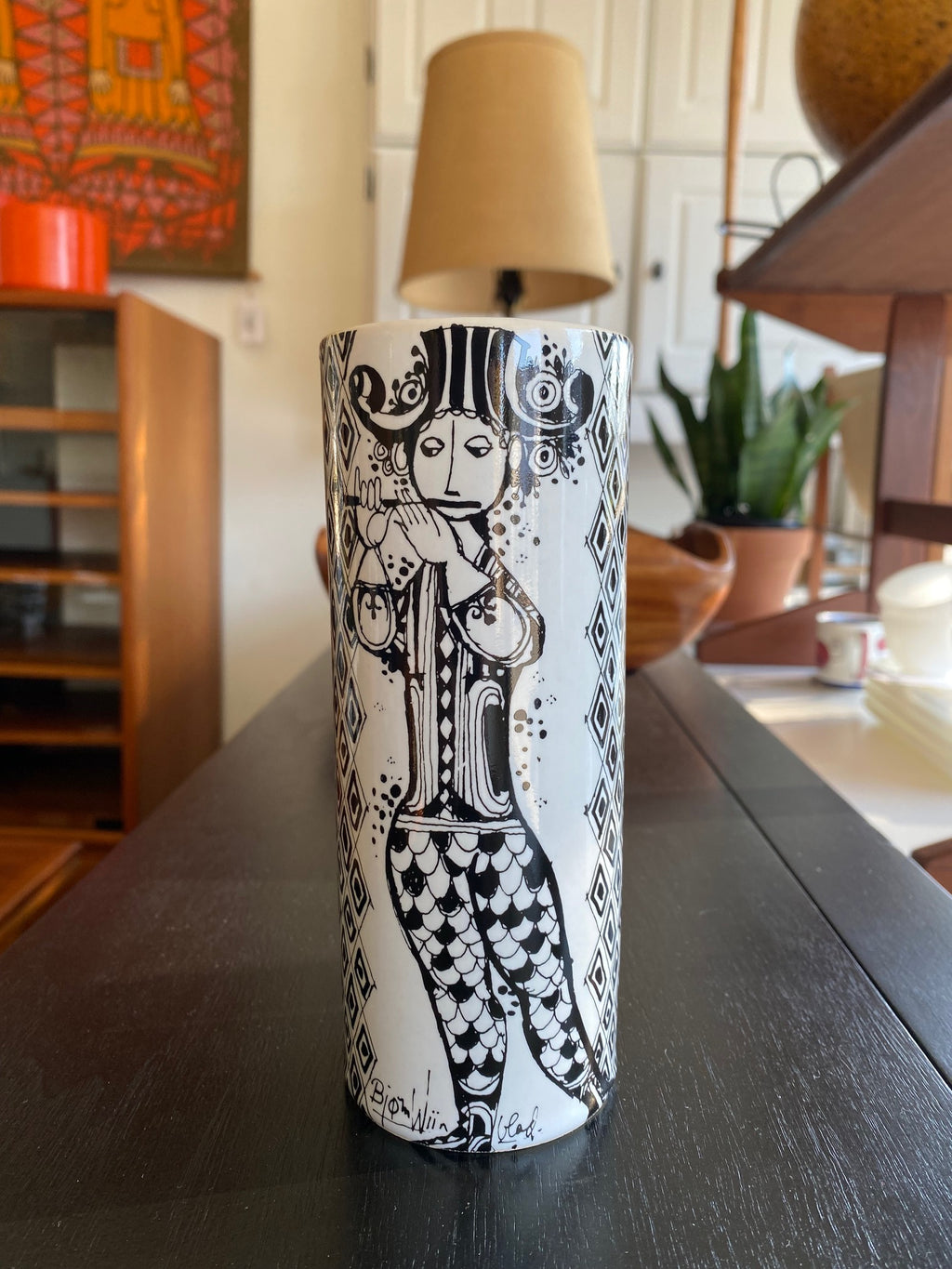 Mid-century Rosenthal Bjorn Wiinblad "Duet with Drummer and Flute" Vase- Cook Street Vintage