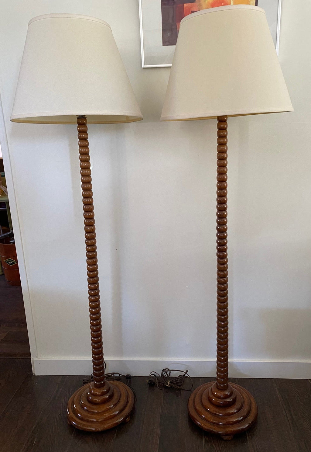 Wood Twist Floor Lamps- Cook Street Vintage