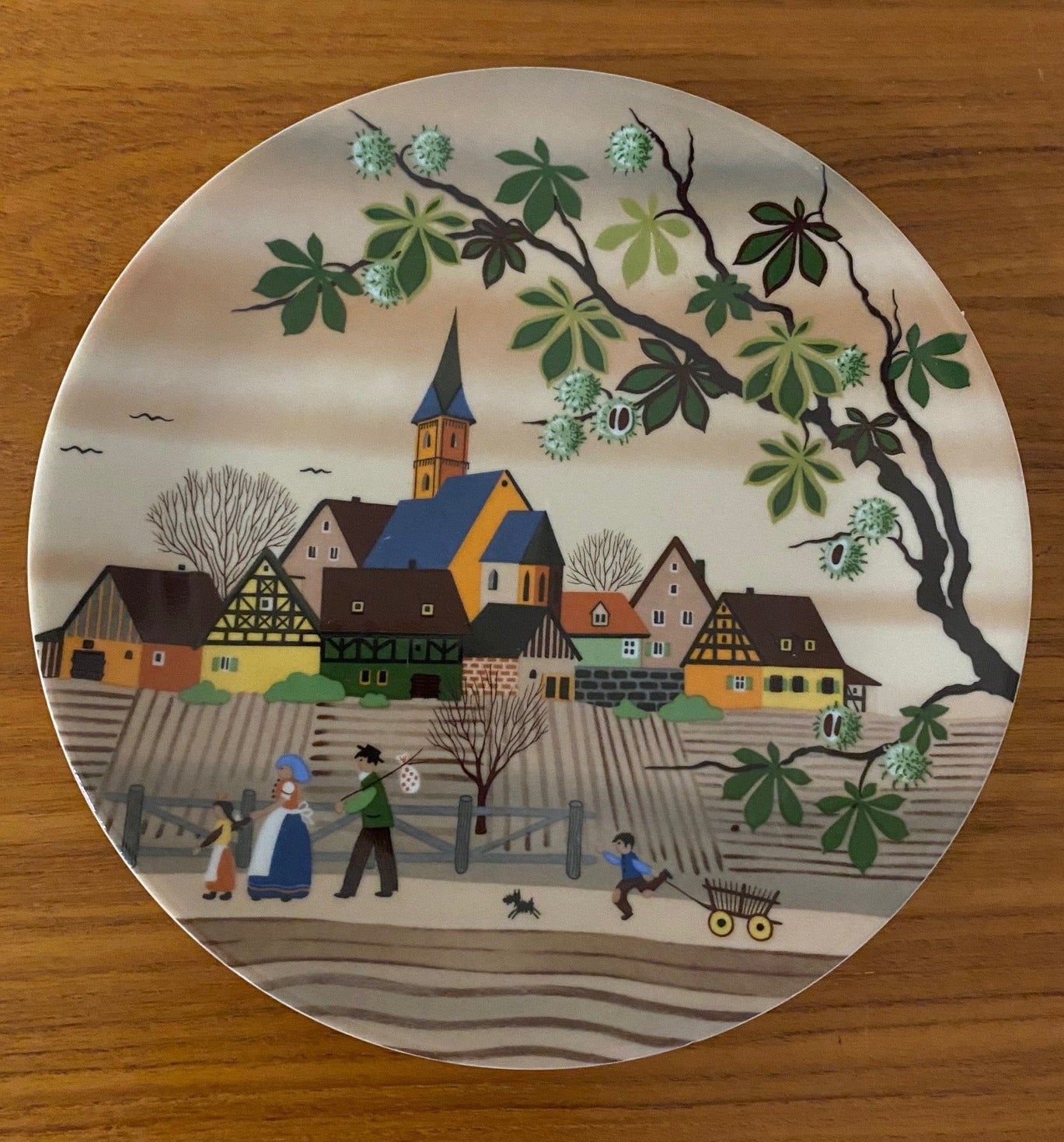 Herbst in Fraknken by Barbara Furstenhofer Collector Plate village scene- Cook Street Vintage