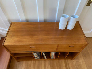 birds eye view of Two Piece Midcentury Teak Extendable Entertainment Unit- Cook Street Vintage