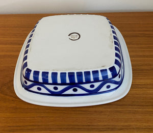 Dansk International Designs Arabesque Square Baking Dish in Blue &White - Cook Street Vintage