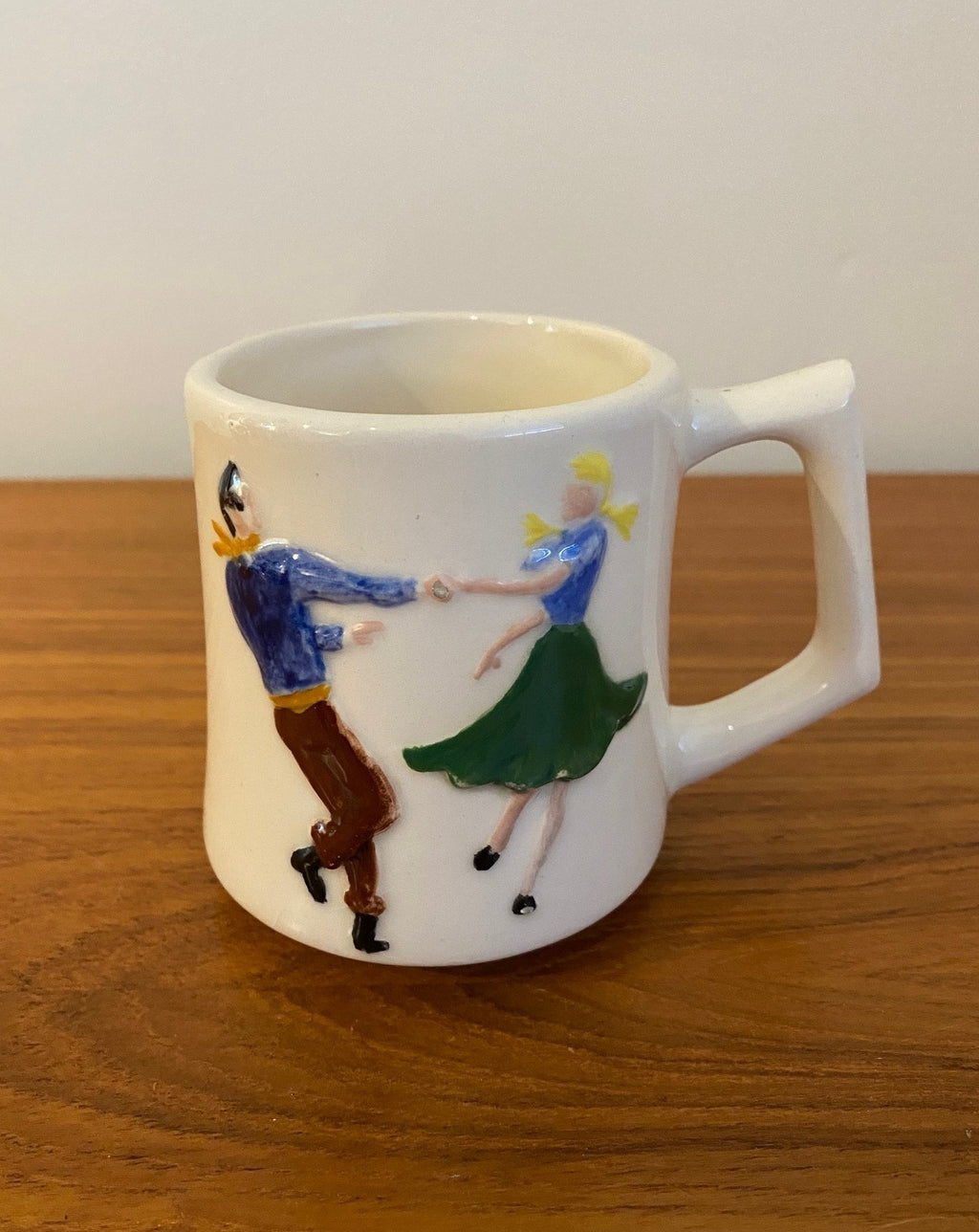 Vintage Hand Painted Square Dancing Mug- Cook Street Vintage