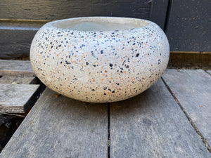 LOvely round vintage terrazzo planter- Cook Street Vintage