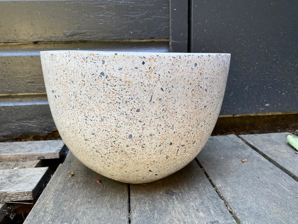 large oval shaped terrazzo planter- Cook Street Vintage