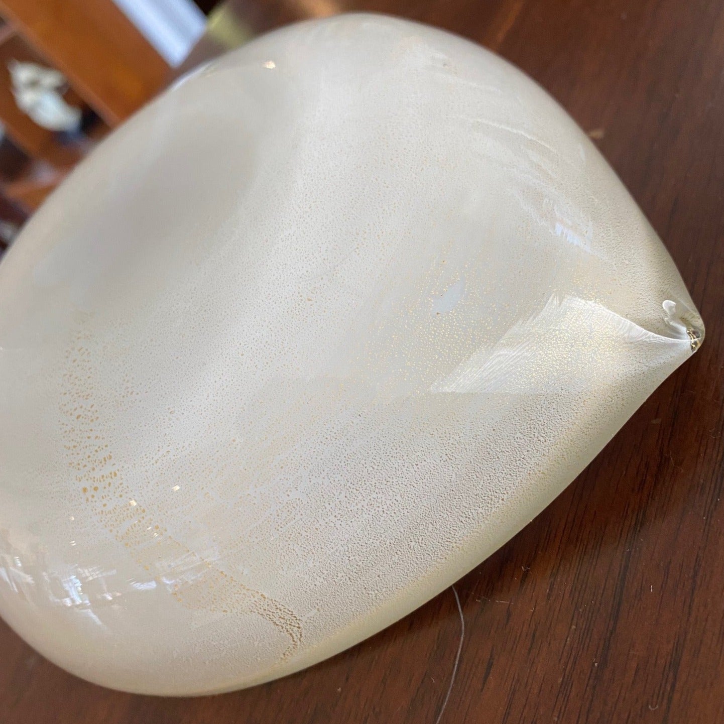 Unsigned Italian Heart Shaped Encased Glass Dish Attributed to Barbini- Cook Street Vintage