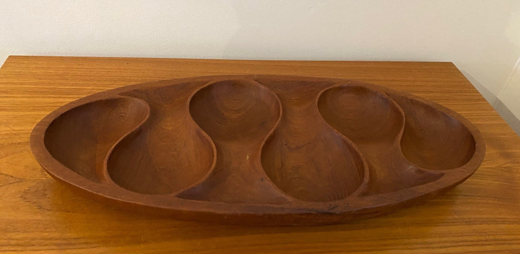 Midcentury Modern Design Teak Condiment Tray- Cook Street Vintage