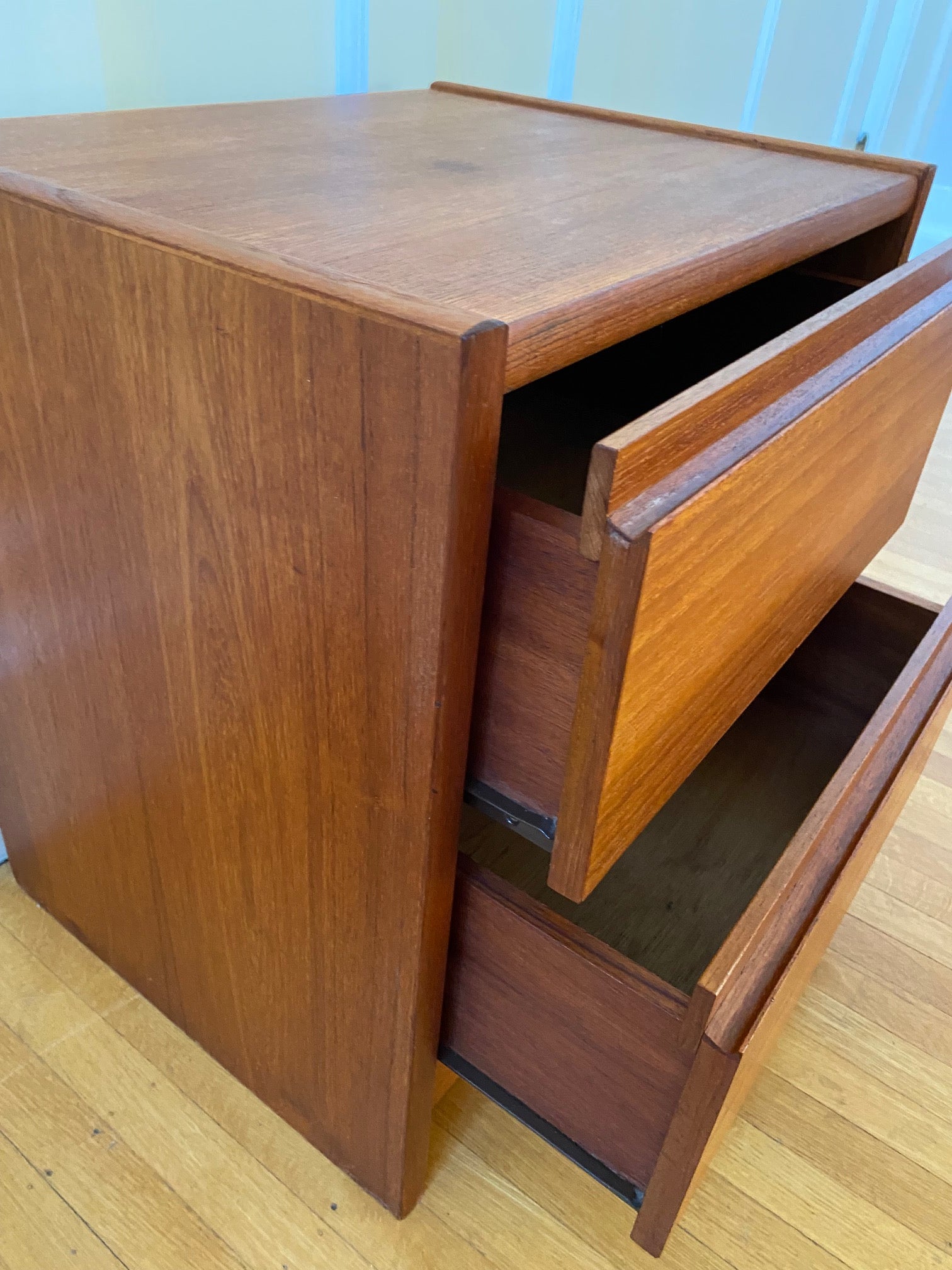 Small Teak 2 Drawer Bedside Tables- Cook Street Vintage