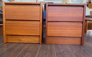 Small Teak 2 Drawer Bedside Table- Cook Street VintageSmall Teak 2 Drawer Bedside Tables- Cook Street Vintage