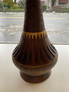 Tall Midcentury Livingroom Lamp with Retro Geometric Pattern- Cook Street Vintage