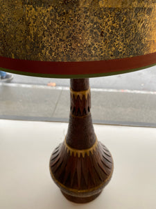 Tall Midcentury Livingroom Lamp with Retro Geometric Pattern- Cook Street Vintage