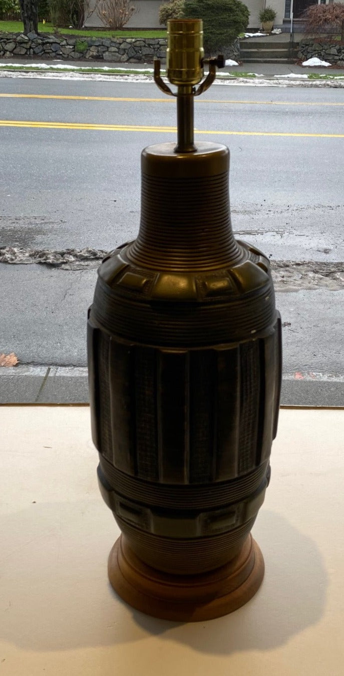 MCM geometric Ceramic lamp- Cook Street Vintage