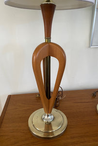 Vintage Walnut and Brass Table Lamps- Cook Street Vintage